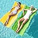 SLOOSH Inflatable Pool Floats RaftFloating Lounge for Adults64x32 inch Swimming Mat Pool Mattress with Headrest2 Pieces Float Air Mat for Summer Water Beach FunGreenYellow - Image 3