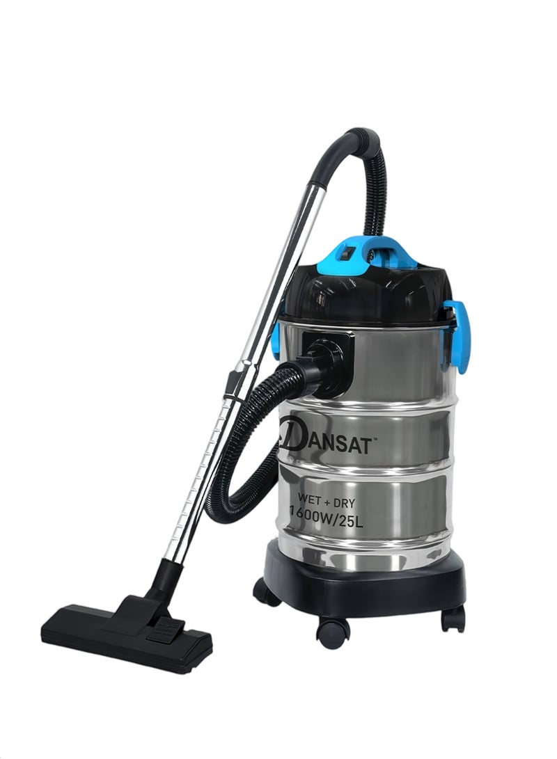 Dansat Wide Drum Vacuum Cleaner - Multi-Layer Filtration System 25 L 1600 W DANVC1625W Blue/Black - Image 2
