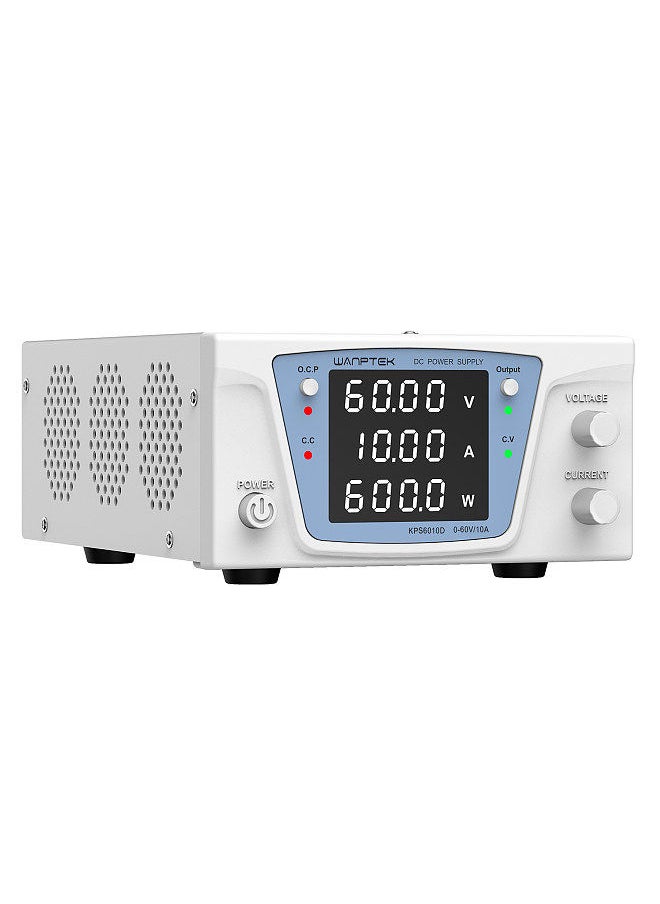 DC Power Supply Variable 60V 10A Bench Power Supply High Power with 4-Digit LED Display Adjustable Switching Power Supply