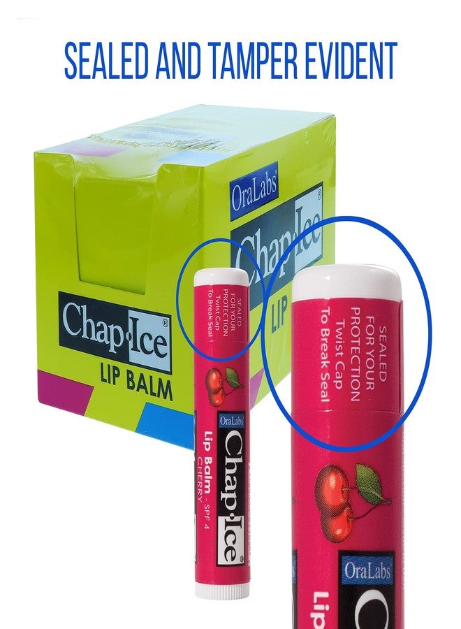 Chap Ice شامب-آيس® | بلسم شفاه فاخر وتقليدي للشفاه المتشققة، الجافة، أو المتأثرة بالرياح | 3 نكهات متنوعة (SPF-15) - كرز، رطوبة وبطيخ - 24 عصا (0.15oz/4.25g) - Image 4