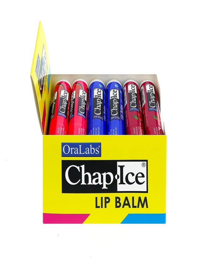Chap Ice شامب-آيس® | بلسم شفاه فاخر وتقليدي للشفاه المتشققة، الجافة، أو المتأثرة بالرياح | 3 نكهات متنوعة (SPF-15) - كرز، رطوبة وبطيخ - 24 عصا (0.15oz/4.25g) - Image 2