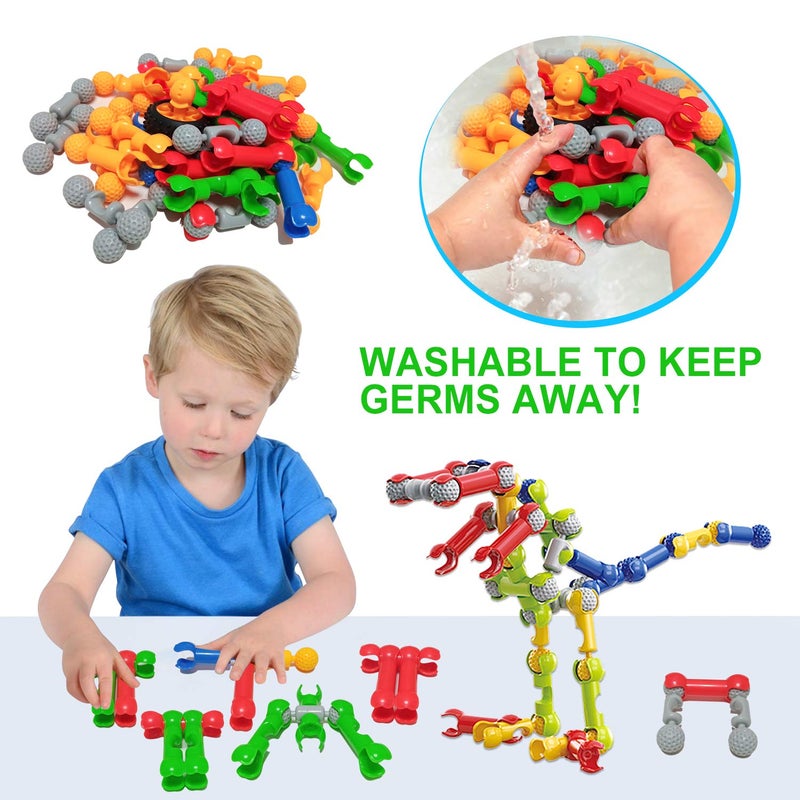 Huaker Stem Building Toys for 3 4 5 6 7 8 Year Old Boys Girls Kids,125 Pieces Building Blocks Educational Learning Toys with Large Storage Box,Ideal Christmas Birthday Gifts - Image 5