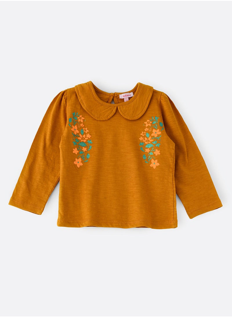 Jelliene تي شيرت محبوك مع طباعة  - Image 1