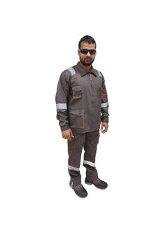 POWER Power Pant and Jacet Protective Workwear Suit – Grey, Durable & Comfortable Workwear – Ideal for Industrial & Construction Use – Size XL  - Image 2