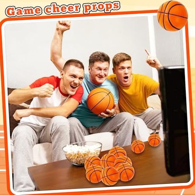 Baaxxango 30 Pack 2.5 Inch Basketball Stress Ball,Mini Soft Foam Basketballs,Squeeze Sports Balls for Sport Theme Party Favor Kids Decoration Stress Relief - Image 4