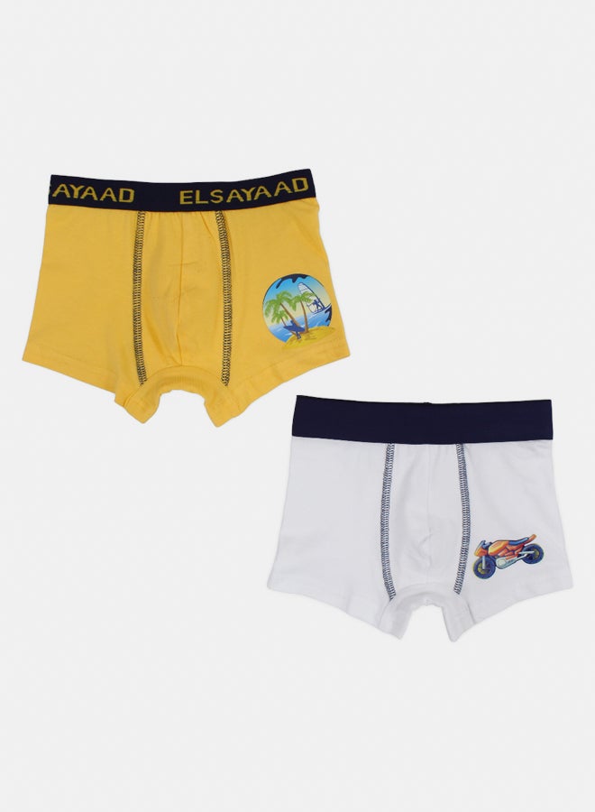 الصياد شورت بوكسر قطني للأولاد – عبوة من 2 (ألوان منوعة) - Image 1