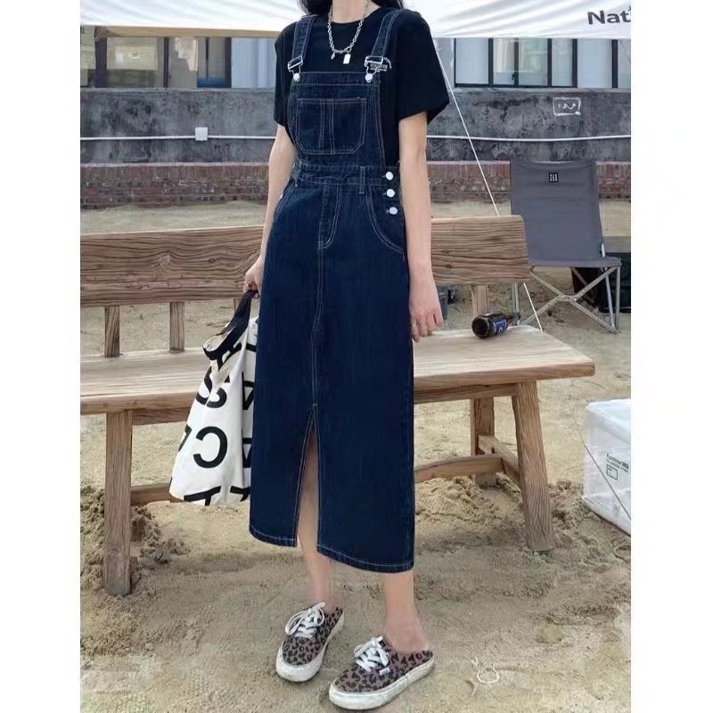 Dress 2024 new spring and autumn Hepburn style royal sister temperament slimming light familiar shirt windbreaker dress for women ins Dark blue 