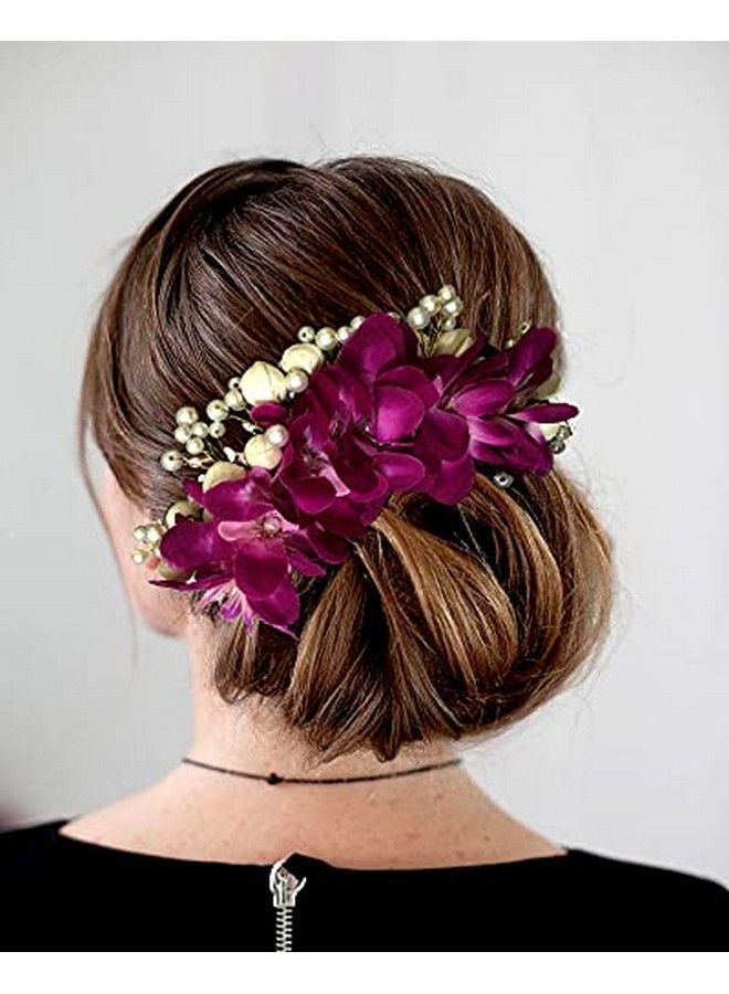 Hair Flare 2107 ملحقات دبابيس الشعر للنساء دبابيس شعر لحفل الزفاف ذكرى سنوية عبوة من 1 بنفسجي - Image 4