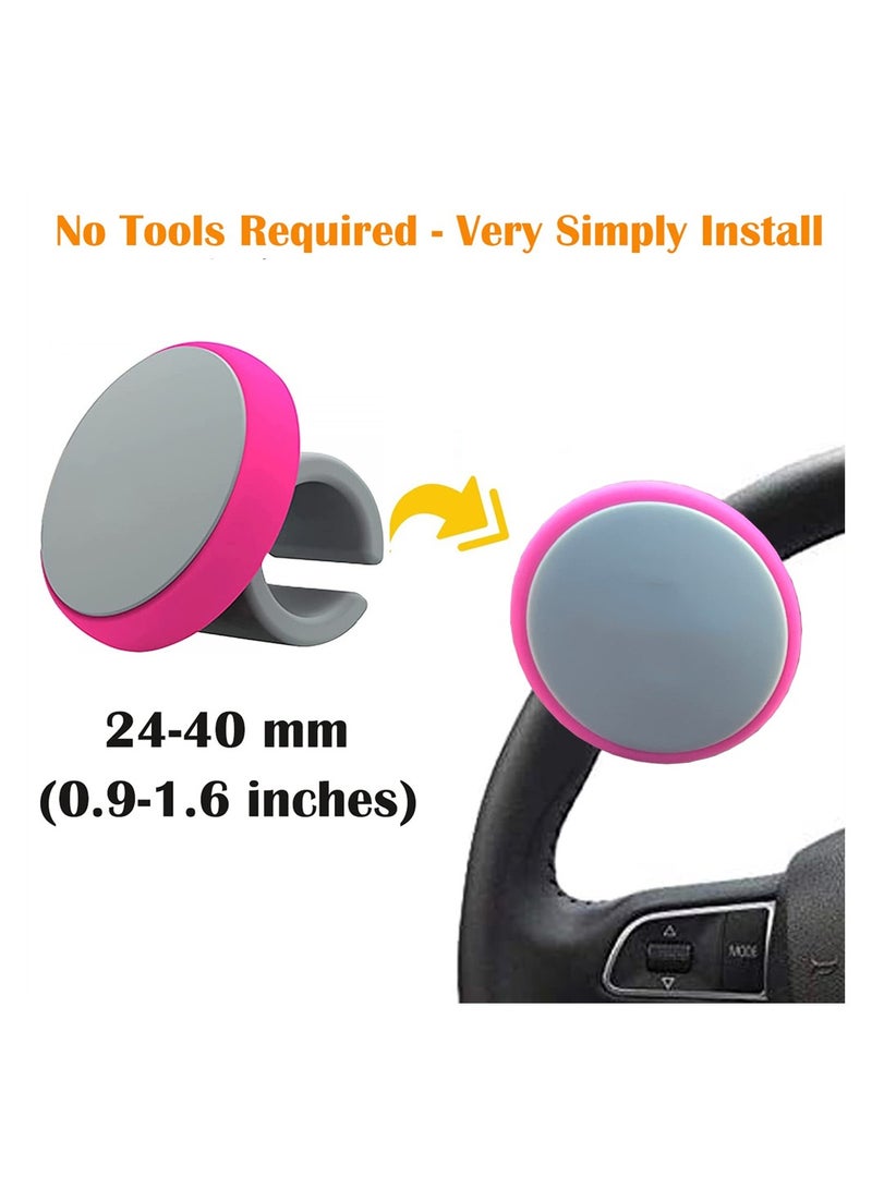 سيوسي مقبض عجلة القيادة، عجلة دوارة لمقبض السيارة الانتحاري للسيدات، محمل معدني يدور 360 درجة، عجلة قيادة عالمية للسيارة وشاحنات الرافعة الشوكية، لا توجد أدوات مطلوبة - Image 5