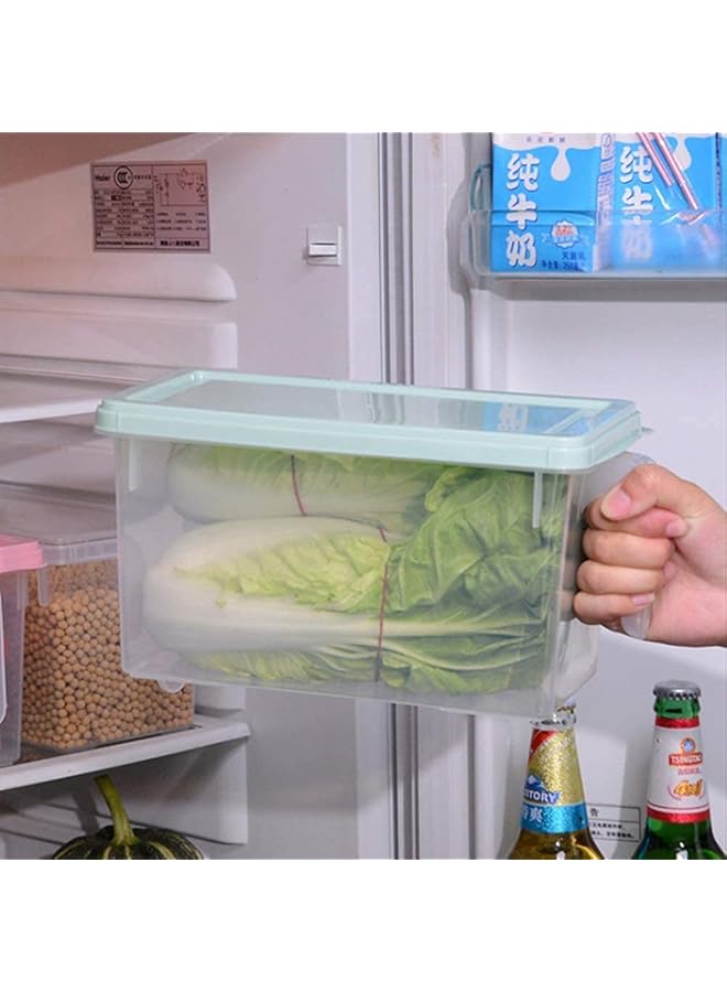 مومو بير صناديق تخزين الطعام، صناديق تخزين المطبخ بأغطية ملونة، تخزين الثلاجة، تخزين الفاكهة 3 قطع 5.8 لتر، صناديق تخزين بلاستيكية كبيرة للثلاجة مع أغطية، شفافة - Image 2