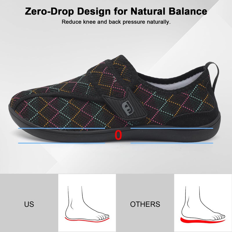 JOINFREE Diabetic Casual Shoes for Women & Men with Adjustable Upper, Non Slip Wide Width Walking Sneakers, Breathable Comfy House Shoes for Swollen Feet, Edema, Pregnant & Elderly Women 9/Men 7 - Image 5