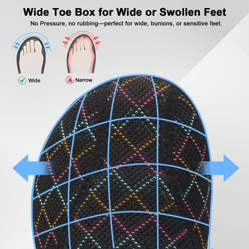 JOINFREE Diabetic Casual Shoes for Women & Men with Adjustable Upper, Non Slip Wide Width Walking Sneakers, Breathable Comfy House Shoes for Swollen Feet, Edema, Pregnant & Elderly Women 9/Men 7 - Image 4