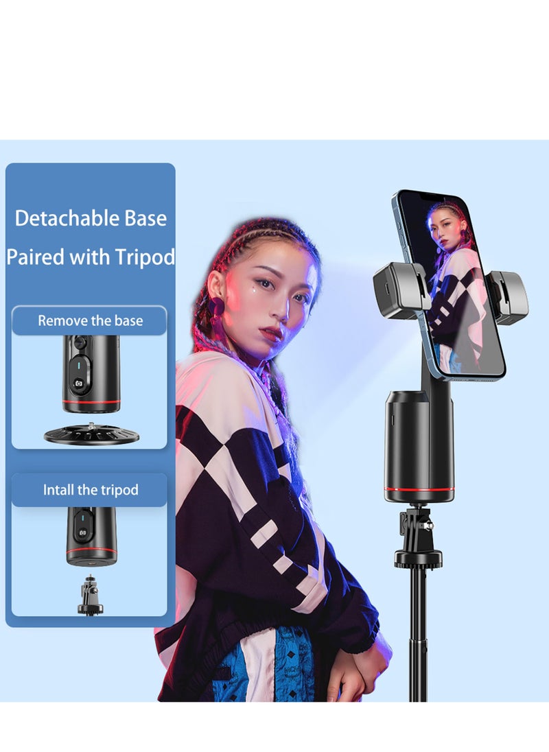 XiuWoo - Auto Face Tracking Phone Holder, 360° Rotation Face Body Phone Tripod Smart Shooting Camera Mount with Rechargeable Remote and Light for Live Vlog Streaming Video - Image 1