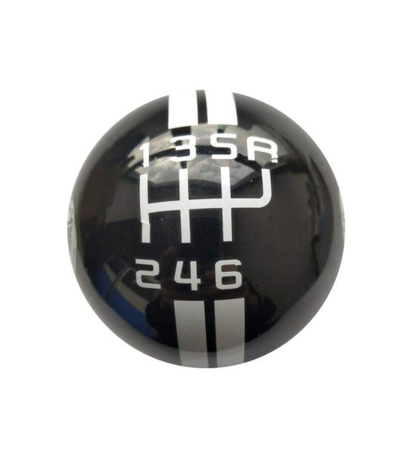 TingAo Gear 6 Speed Round Ball Type R S Shifter for Mustang Shelby GT 500 Cobra Manual Gear Shift Knob Trim Selector Red White Black (Black, R on the right) - Image 1