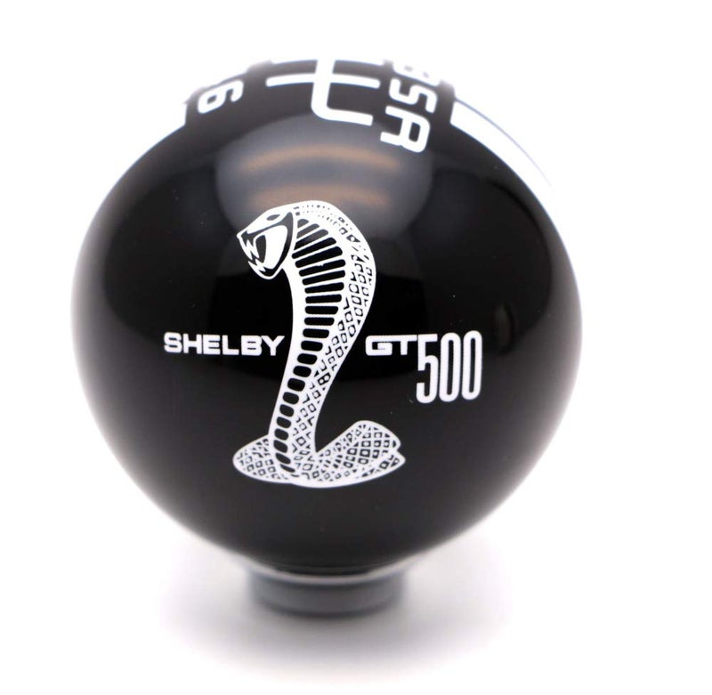 TingAo Gear 6 Speed Round Ball Type R S Shifter for Mustang Shelby GT 500 Cobra Manual Gear Shift Knob Trim Selector Red White Black (Black, R on the right) - Image 2