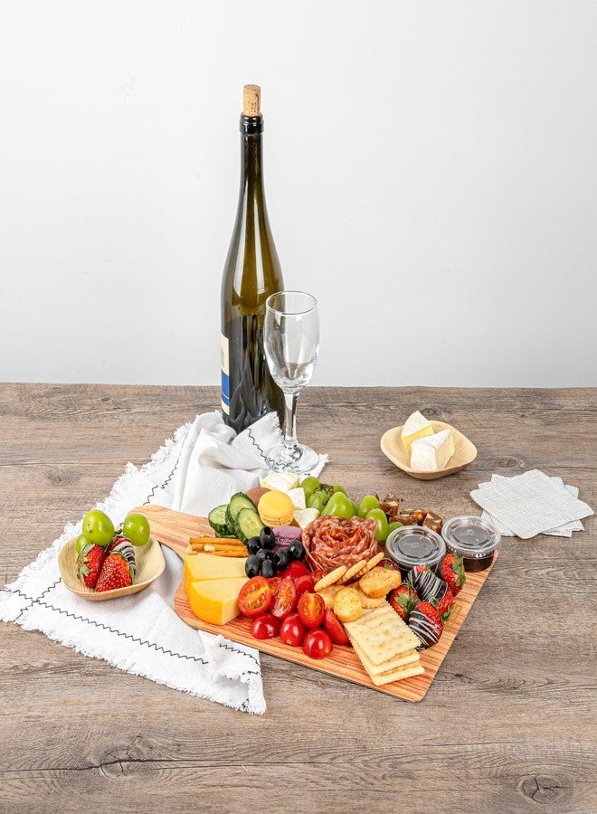Restaurantware Cater Tek 15.8 x 9.8 Inch Charcuterie Boards 100 Faux Wood Cheese Boards - WIth Handle Stackable Paper Cardboard Charcuterie Boards Disposable For Serving At Catered Events - Image 4