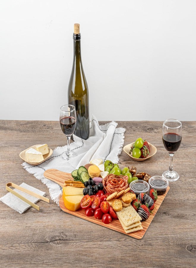 Restaurantware Cater Tek 15.8 x 9.8 Inch Charcuterie Boards 100 Faux Wood Cheese Boards - WIth Handle Stackable Paper Cardboard Charcuterie Boards Disposable For Serving At Catered Events - Image 3