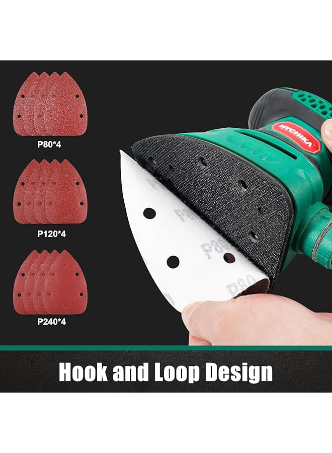erorex 140W Detail Electric Sander 13000 Opm Mouse Sander Efficient Dust Collection With 12Pcs Sanding Sheets Ideal For Sanding Wood And Removing Rust And Paint - Image 5
