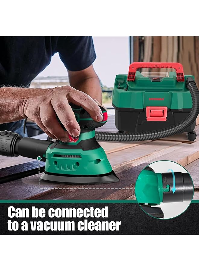 erorex 140W Detail Electric Sander 13000 Opm Mouse Sander Efficient Dust Collection With 12Pcs Sanding Sheets Ideal For Sanding Wood And Removing Rust And Paint - Image 4