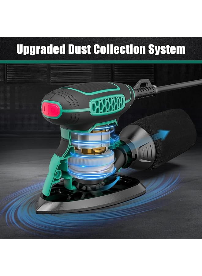 erorex 140W Detail Electric Sander 13000 Opm Mouse Sander Efficient Dust Collection With 12Pcs Sanding Sheets Ideal For Sanding Wood And Removing Rust And Paint - Image 3