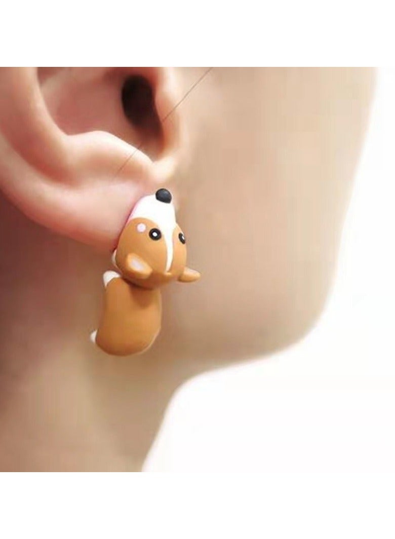 Charming 14-piece Cute Animal Earring Set - Dinosaur, Puppy And Whale Designs - Fun Clay-bite Jewelry Gift Fun Gifts And Accessories - Image 4