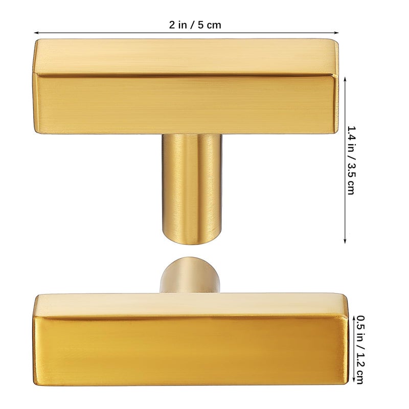 Gold Stainless Steel T Shape Cabinet Handle Pull For Kitchen Drawer Furniture Hardware - Image 3