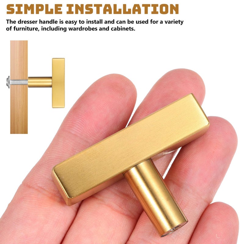 Gold Stainless Steel T Shape Cabinet Handle Pull For Kitchen Drawer Furniture Hardware - Image 4