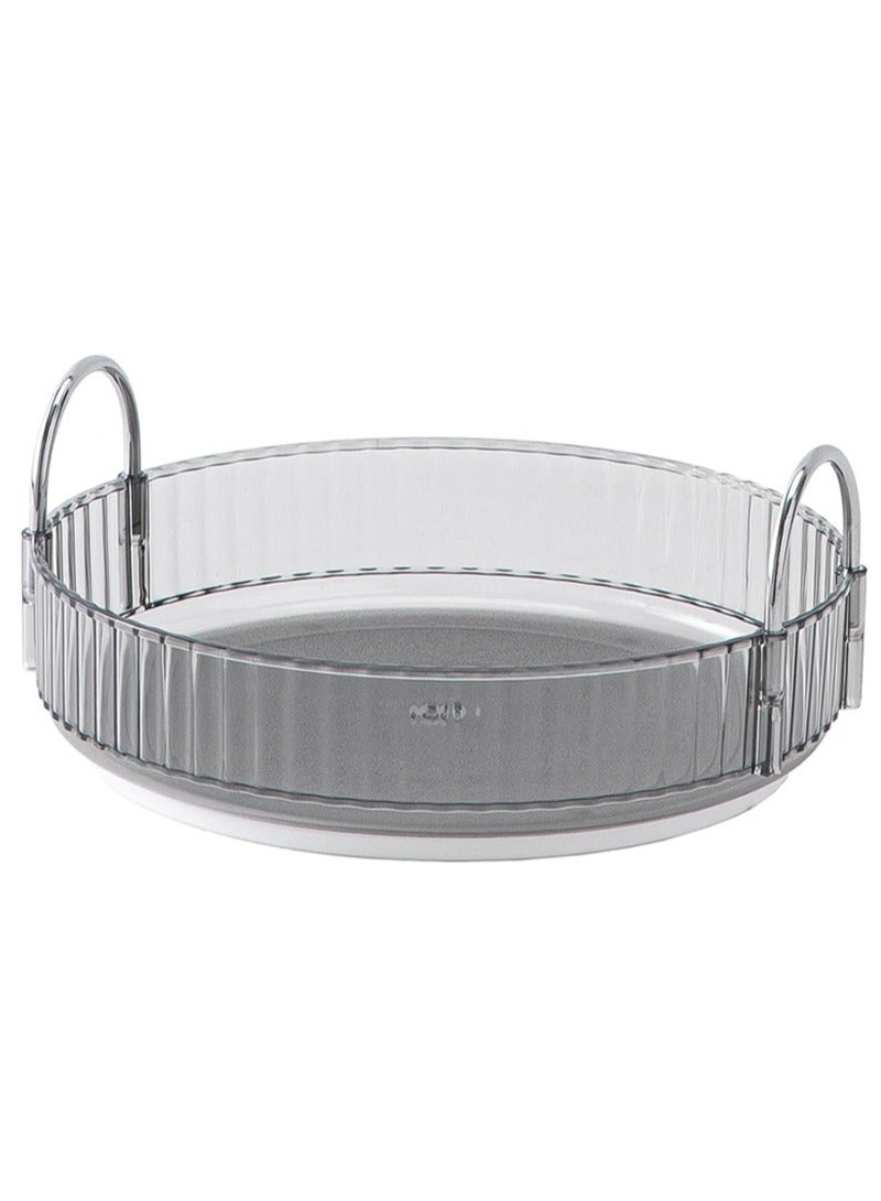 شاربدو منظم مكياج دوار لمستحضرات التجميل والعناية بالبشرة عالية السعة، منظم مستحضرات التجميل الشفاف، منظم العطور، منظم مستحضرات التجميل على سطح الطاولة 360 درجة (طبقة واحدة باللون الرمادي) - Image 5