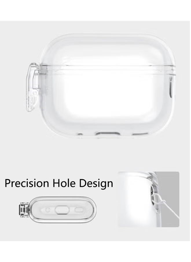 Airpods Pro2 Lock Earphone Case, Lock Anti-lost Protective Cover, Earphone Case Suitable for Transparent, With Carabiner, Shockproof Lock Cover, Front Led Visible