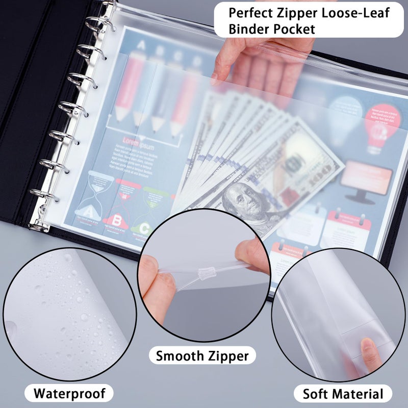 Antner 7 Ring Business Checkbook Binder for Business Checks, 600 Checks Capacity, PU Leather Check Book Binder Cover with Zipper Pouch, Executive Organizer Portfolio Holder for 9" x 13" Sheets, Coffee - Image 5