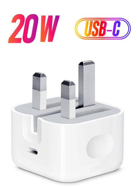 20W PD Power Adapter Wall With TYPE-C Port UK Plug For Smart Phone Fast Charger