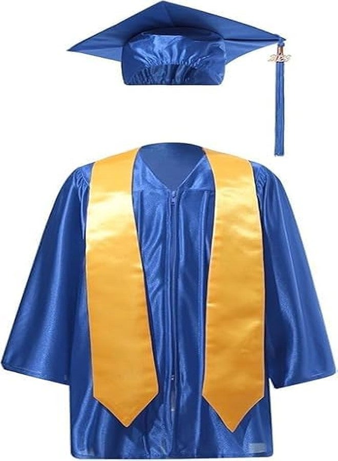 FANCY FLIGHT Kids Convocation Dress Graduation Gown and Cap Set | (Blue, 5-6 years) - Image 3