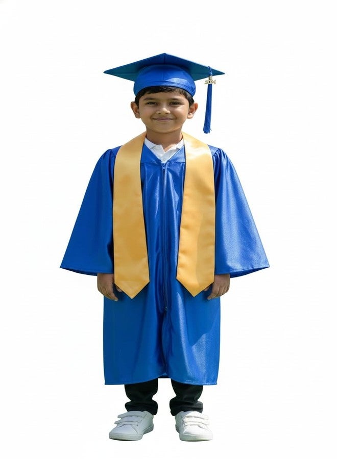 FANCY FLIGHT Kids Convocation Dress Graduation Gown and Cap Set | (Blue, 5-6 years) - Image 2