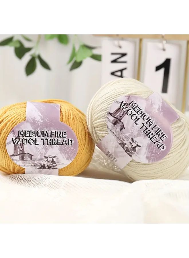 500g 18 Noble Purple Medium Weight 100 Percent Wool Yarn 10 Skeins Hand Spun Worsted Wool For Knitting Sweaters Scarves Hats Mittens Blankets Rugs And Handicrafts - Image 2