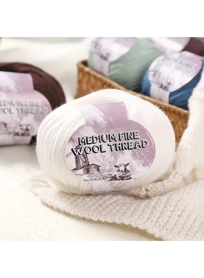 500g 18 Noble Purple Medium Weight 100 Percent Wool Yarn 10 Skeins Hand Spun Worsted Wool For Knitting Sweaters Scarves Hats Mittens Blankets Rugs And Handicrafts - Image 1