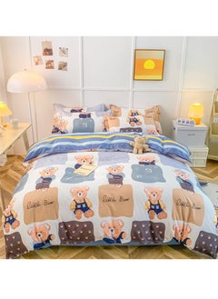 Sharpdo 4-Piece Set Bedding Modal Quilt Cover Set with 1 Quilt Cover 1 Sheet and 2 Pillowcases 1.5m Bed (160*210cm)  - Image 1