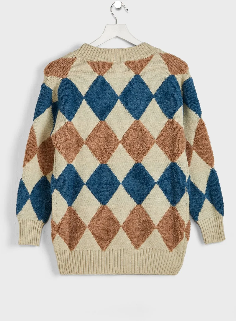 Pinata Geometric Print Sweater