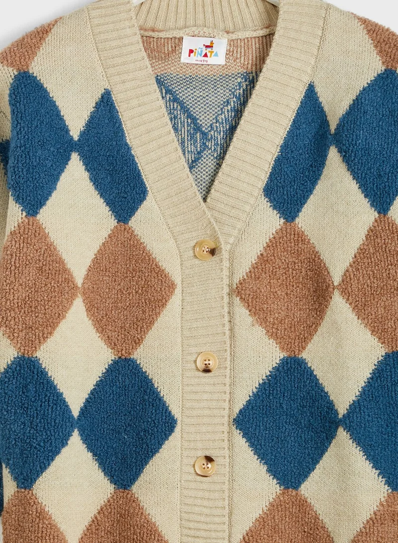 Pinata Geometric Print Sweater