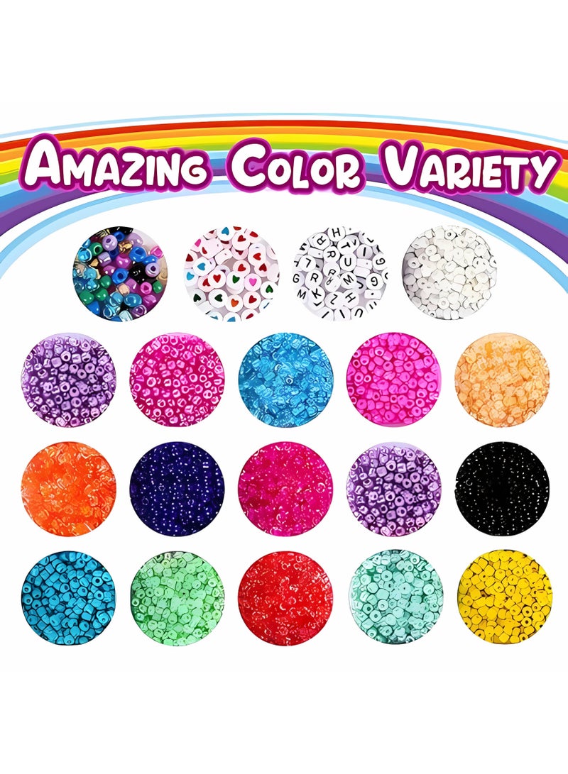 MAGIC VAULT Beads Jewelry Making Kit - Craft and Art Glass Pony Seed Bead for Bracelet and Alphabet Letter Beads for DIY Arts and Crafts Gift for Her Women Wife Girlfriend Kids Age 6 7 8 9 10 Years Old - Image 2