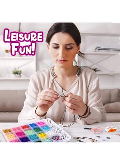 MAGIC VAULT Beads Jewelry Making Kit - Craft and Art Glass Pony Seed Bead for Bracelet and Alphabet Letter Beads for DIY Arts and Crafts Gift for Her Women Wife Girlfriend Kids Age 6 7 8 9 10 Years Old  - Image 4