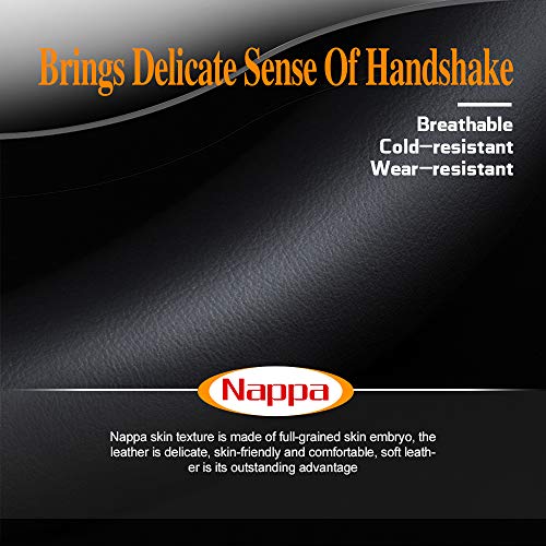 Carodi Latest Nappa Leather car Steering Wheel Cover, Stylish Non-Slip Leather car Interior 15 inches Universal（Black） - Image 4