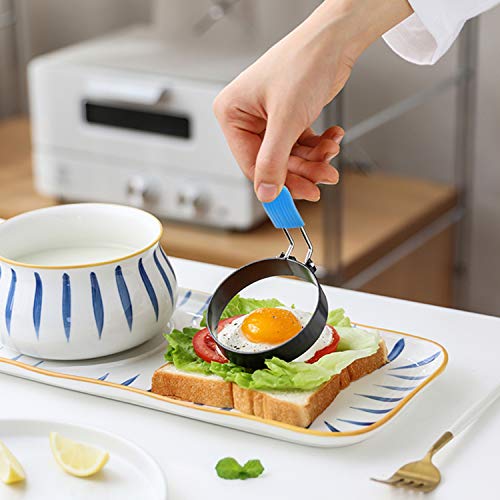 Kare Kind 1x 4" Round Burger Mold Ring, 2x 3" Nonstick Egg Rings, Set of 3. Stainless Steel Heart-shaped Shaper - Frying Cooking Griddle Grilling Accessories for Omelet English Muffins Pancake Camping Sandwich - Image 3