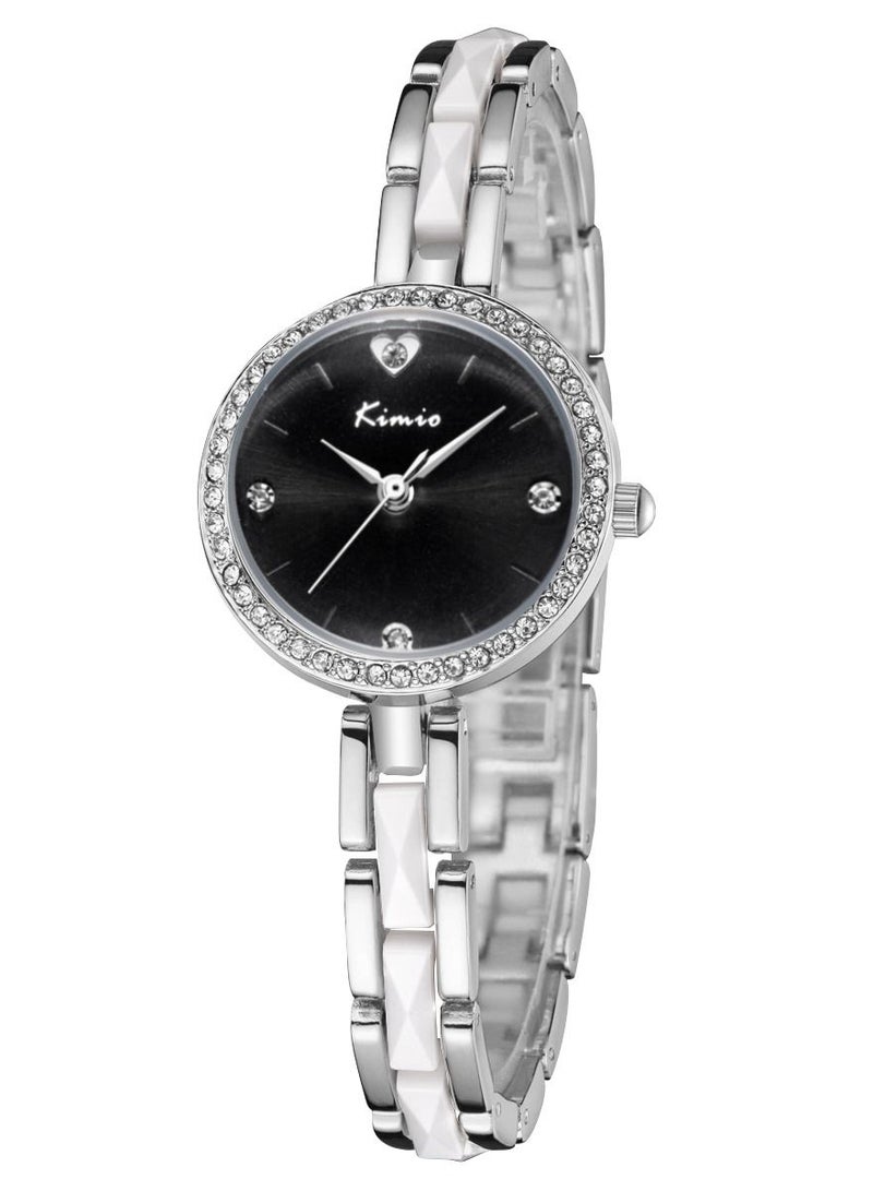 Kimio Ladies Luxury Diamond Waterproof Quartz Stainless Steel Bracelet Watch for Party Travel Shopping - Image 1
