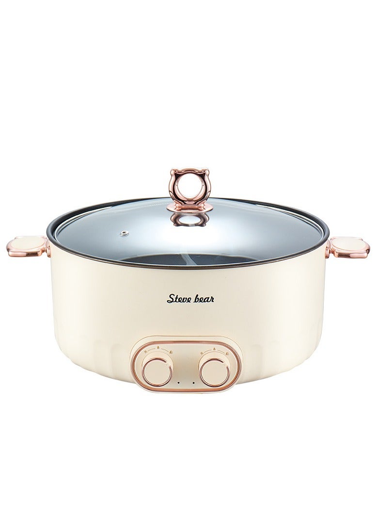 6L Electric Double Flavor Hot Pot with Divider and Independent Temperature Control Dual Sided Non-Stick 2000W Fast Heating Electric Cooker Shabu Shabu Electric Skillet Frying Pan Electric Saucepan  - Image 1