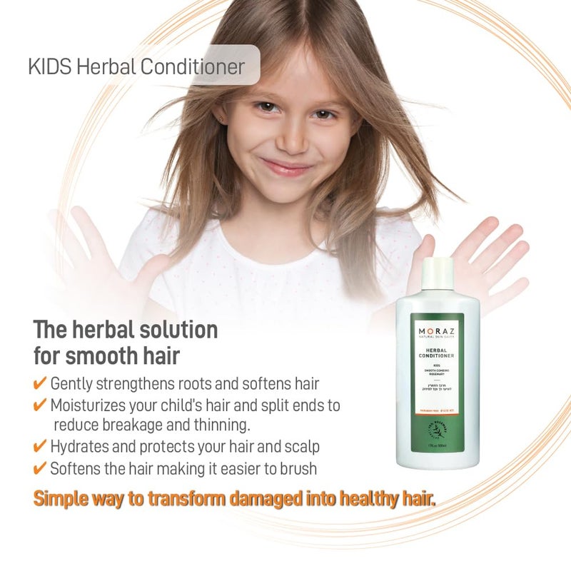 Moraz Natural Kids Conditioner - Gentle Defining Conditioner Made with Rosemary Extract, Hair Care Kids Conditioner for All Hair Types, Tangle Free, Moisturizing and Nourishing Hair, 17 FL. OZ - Image 2