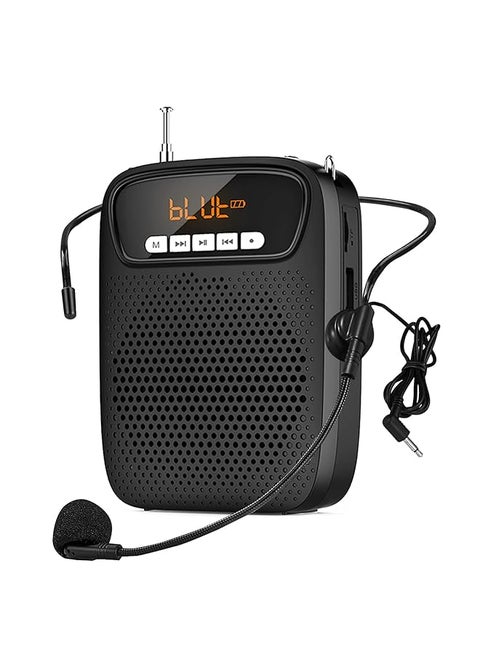 Portable Voice Amplifier Mini Voice Amplifier Wired Headset Microphone Speaker Set For Teachers 15W Rechargeable Lightweight Personal Mic For Classroom Tour Guides Instructors And Presentation