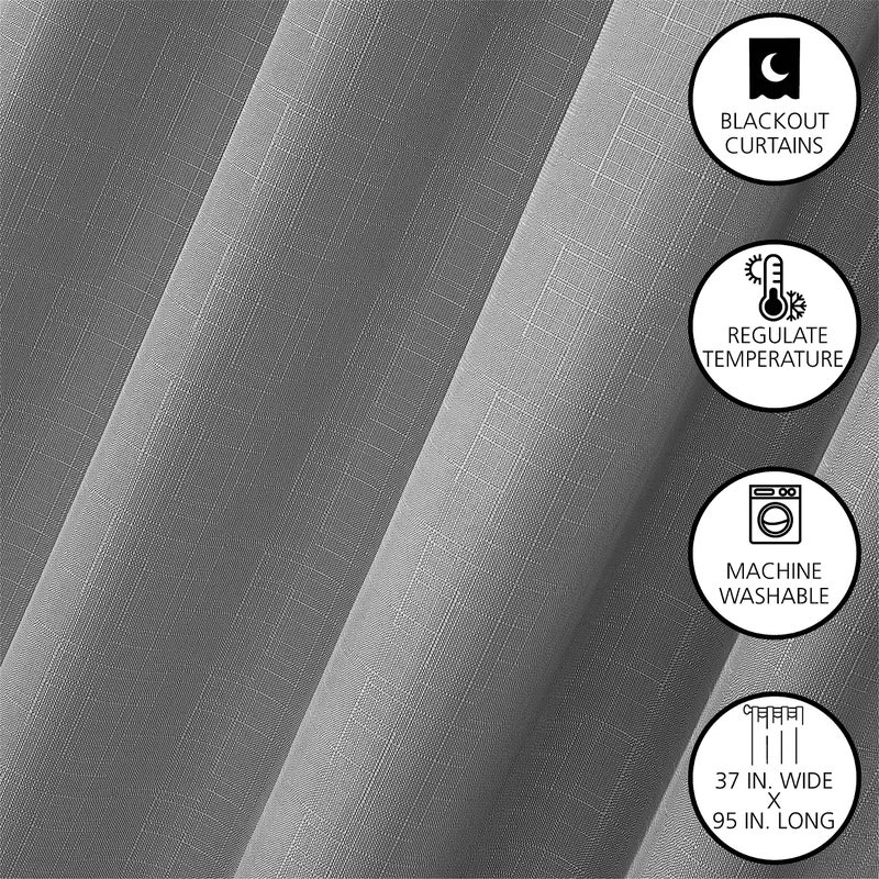 Dearfoams Energy Efficient Total Blackout Curtain Window Panel Set of 2  37"" x 95"" Silver - Image 4
