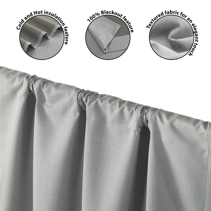 Dearfoams Energy Efficient Total Blackout Curtain Window Panel Set of 2  37"" x 95"" Silver - Image 3