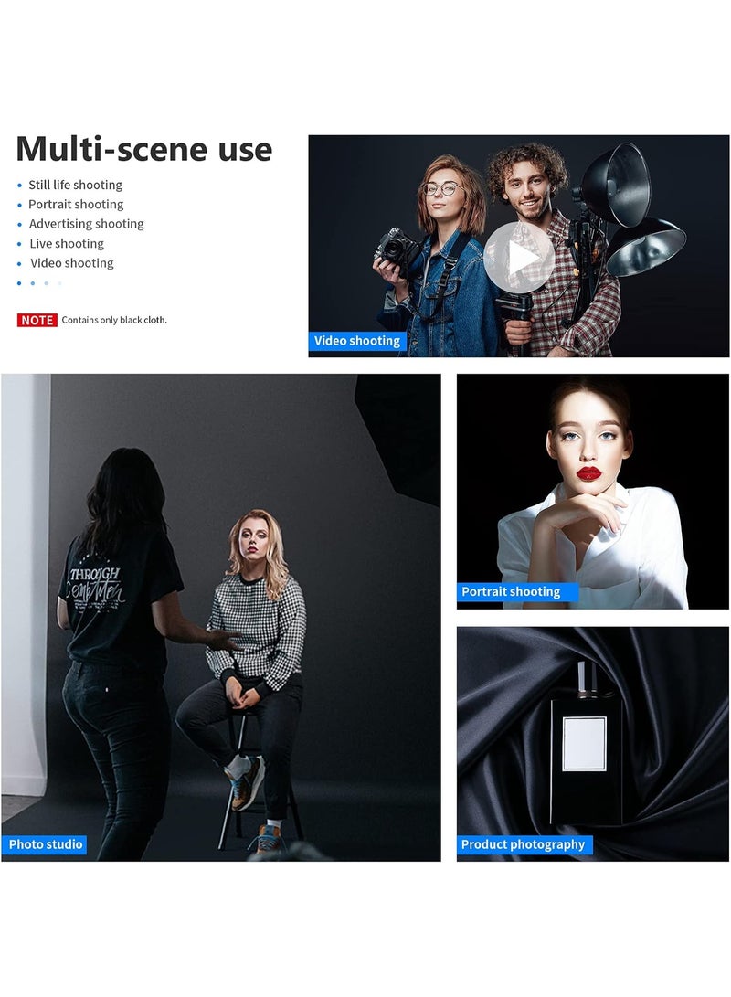 Neewer 6x9 feet/1.8x2.8m Photo Studio 100% Pure Polyester Collapsible Backdrop Background for Photography, Video and Television (Backdrop Only) - Black - Image 5