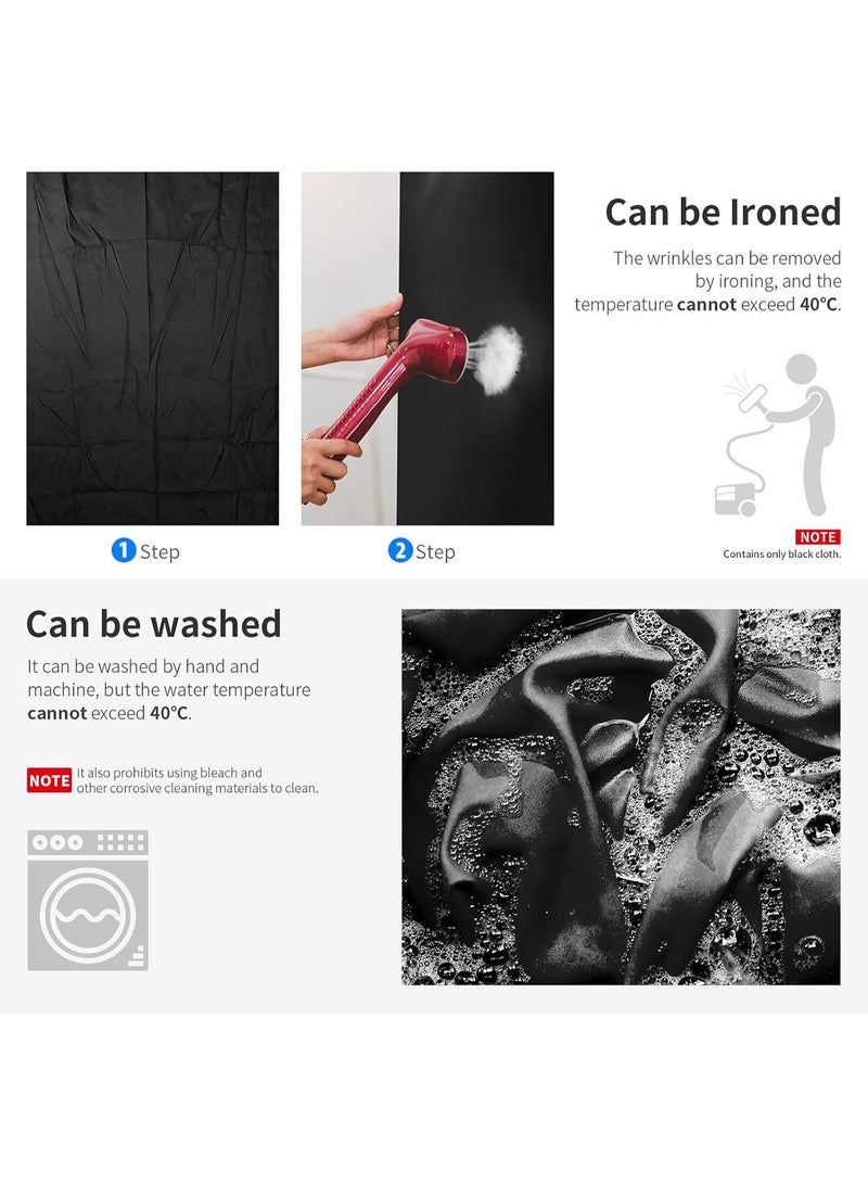 Neewer 6x9 feet/1.8x2.8m Photo Studio 100% Pure Polyester Collapsible Backdrop Background for Photography, Video and Television (Backdrop Only) - Black - Image 3